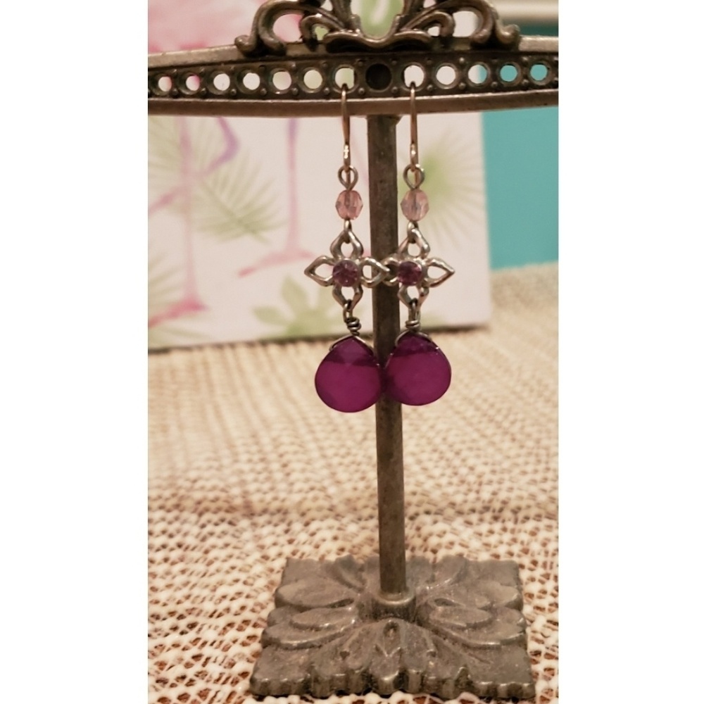 Purple Dangly Earrings